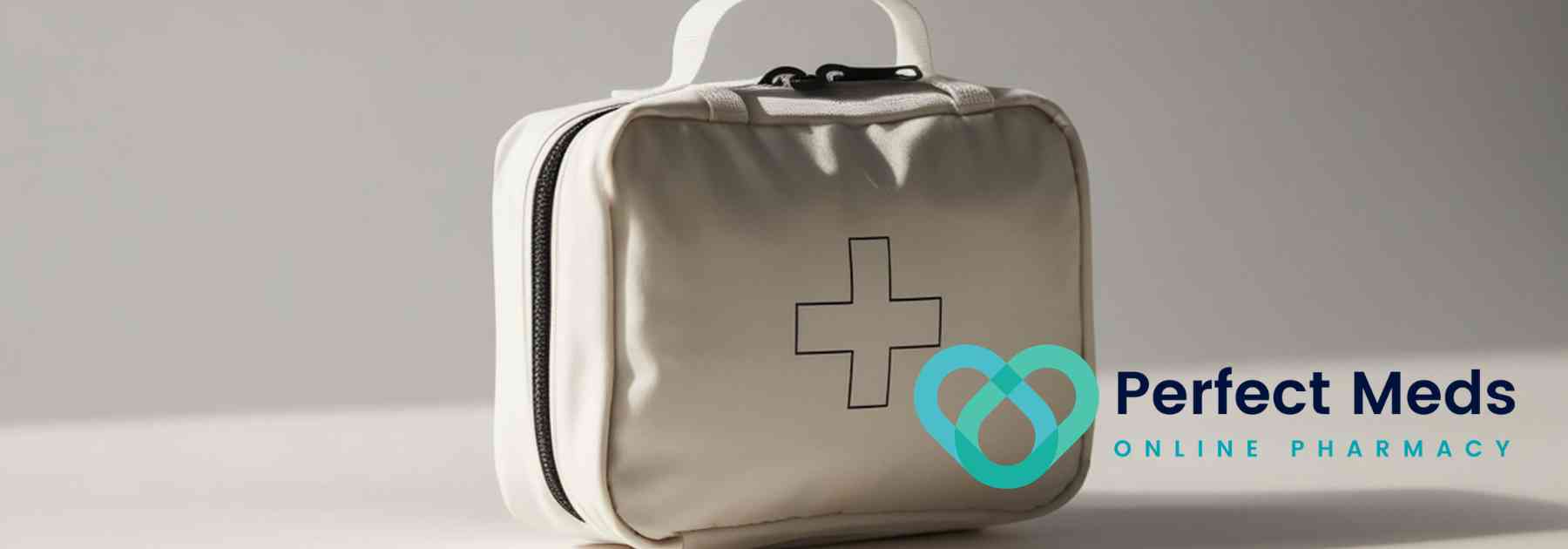 first aid kit on white background