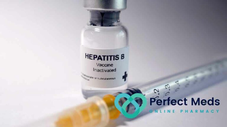 hepatitis b vaccine on grey background