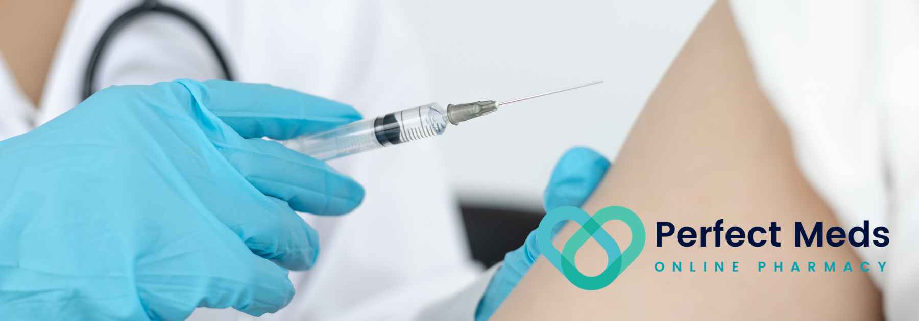 close-up of patient in white shirt receiving vaccine